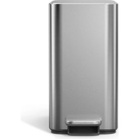 Stainless Steel Rectangle Step/Pedal Trash Can, 2.4 Gallon, Silver