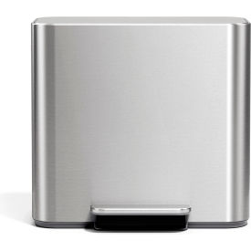 Stainless Steel Rectangle Step/Pedal Trash Can, 4 Gallon, Silver