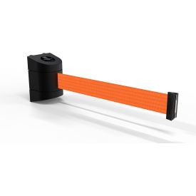 Magnetic Wall Mounted Black Barrier with 30' Orange Belt
