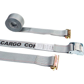 E-Track Cam Buckle Tie-Down Strap, 2" x 16', Gray
