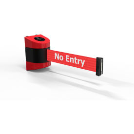 Magnetic Wall Mounted Red Barrier with 30' Red "No Entry" Belt