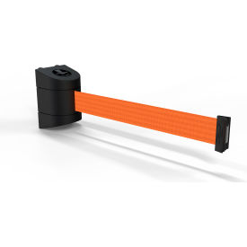 Wall Mounted Magnetic Black Barrier with 15' Orange Belt