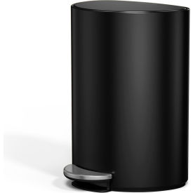 Steel Half Round Step/Pedal Trash Can, 1.6 Gallon, Black