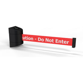 Standard Wall Mounted Black Barrier with 15' Red "Caution - Do Not Enter" Belt