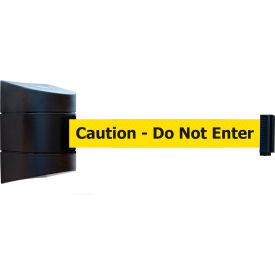 Standard Wall Mounted Black Barrier with 15' Yellow "Caution - Do Not Enter" Belt