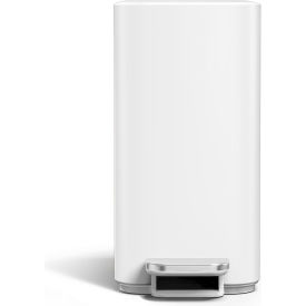 Steel Rectangle Step Pedal Trash Can, 1.3 Gallon, White