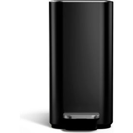Steel Rectangle Step/Pedal Trash Can, 1.3 Gallon, Black