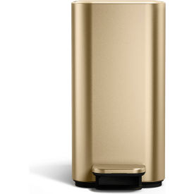 Steel Rectangle Step Pedal Trash Can, 1.3 Gallon, Gold