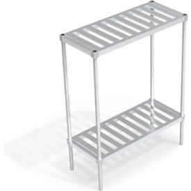 Heavy Duty Shelving Unit, 2 Slatted T-Bar Shelves, 42"W x 18"D x 54-1/4"H