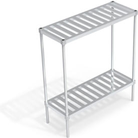 Heavy Duty Shelving Unit, 2 Slatted T-Bar Shelves, 48"W x 18"D x 54-1/4"H