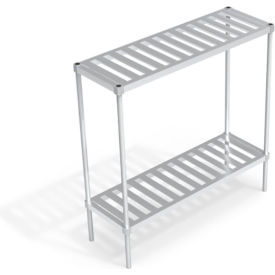 Heavy Duty Shelving Unit, 2 Slatted T-Bar Shelves, 54"W x 18"D x 54-1/4"H