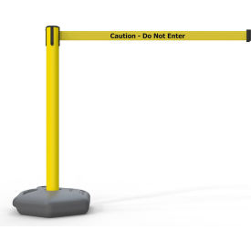 885 Outdoor Fillable Base Barrier Yellow Post, "Caution - Do Not Enter" 13' Belt
