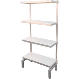Heavy Duty Shelving Unit, 4 Solid Shelves, 30"W x 16-3/4"D x 60-1/4"H