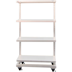 Heavy Duty Shelving Unit, 4 Solid Shelves, 30"W x 16"D x 60-1/8"H