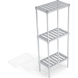 Heavy Duty Shelving Unit, 3 Slatted T-Bar Shelves, 30"W x 18"D x 76-1/4"H