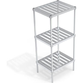 Heavy Duty Shelving Unit, 3 Slatted T-Bar Shelves, 30"W x 24"D x 68-1/4"H