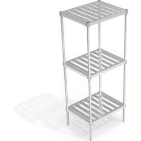 Heavy Duty Shelving Unit, 3 Slatted T-Bar Shelves, 30"W x 24"D x 76-1/4"H