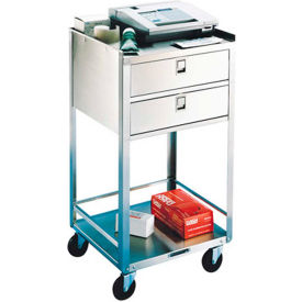 358 Stainless Steel Equipment Stand, 2 Shelves, 2 Drawers, 300 lb Capacity