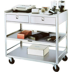 474 Stainless Steel Equipment Stand, 3 Shelves, 2 Drawers, 500 lbs Capacity