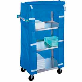 332 Stainless Steel Linen Service Cart with Nylon Cover, 300 lbs. Capacity