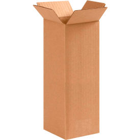 Tall Cardboard Corrugated Boxes, 4"L x 4"W x 10"H, Kraft