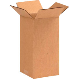 Tall Cardboard Corrugated Boxes, 5"L x 5"W x 10"H, Kraft