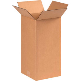 Tall Cardboard Corrugated Boxes, 8"L x 8"W x 16"H, Kraft