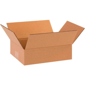 Flat Cardboard Corrugated Boxes, 10"L x 8"W x 3"H, Kraft