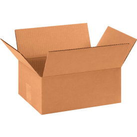 Flat Cardboard Corrugated Boxes, 11-1/4"L x 8-3/4"W x 4"H, Kraft
