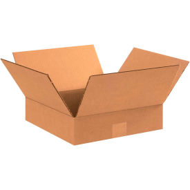 Flat Cardboard Corrugated Boxes, 12"L x 12"W x 3"H, Kraft