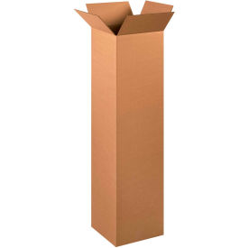 Tall Cardboard Corrugated Boxes, 12"L x 12"W x 48"H, Kraft