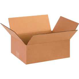 Flat Cardboard Corrugated Boxes, 13"L x 10"W x 5"H, Kraft
