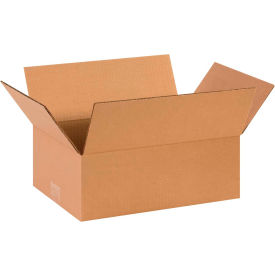Flat Cardboard Corrugated Boxes, 14"L x 10"W x 5"H, Kraft