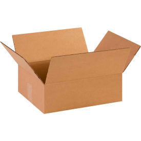Flat Cardboard Corrugated Boxes, 14"L x 11"W x 4-1/2"H, Kraft