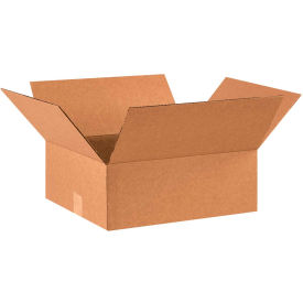Flat Cardboard Corrugated Boxes, 16"L x 14"W x 6"H, Kraft