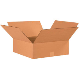 Flat Cardboard Corrugated Boxes, 17"L x 17"W x 6"H, Kraft