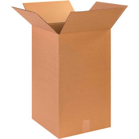 Tall Cardboard Corrugated Boxes, 14"L x 14"W x 24"H, Kraft
