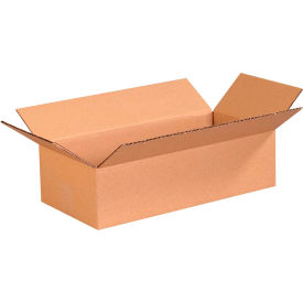 Flat Cardboard Corrugated Boxes, 16"L x 8"W x 4"H, Kraft