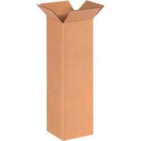 Tall Cardboard Corrugated Boxes, 6"L x 6"W x 20"H, Kraft