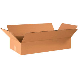 Flat Cardboard Corrugated Boxes, 24"L x 12"W x 4"H, Kraft