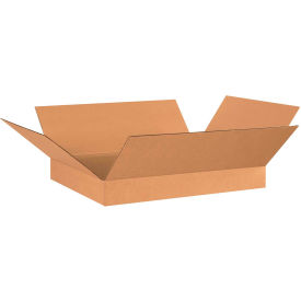 Flat Cardboard Corrugated Boxes, 26"L x 20"W x 4"H, Kraft