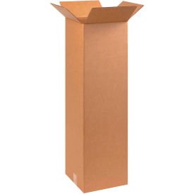 Tall Cardboard Corrugated Boxes, 10"L x 10"W x 30"H, Kraft