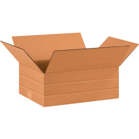 Multi Depth Cardboard Corrugated Boxes, 16"L x 12"W x 6"H, Kraft