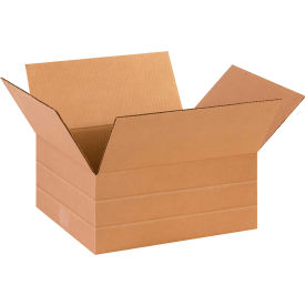 Multi Depth Cardboard Corrugated Boxes, 14"L x 12"W x 6"H, Kraft