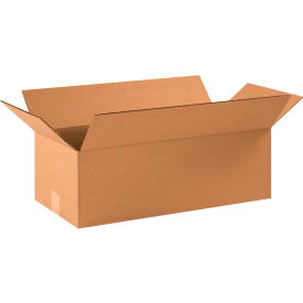 Flat Cardboard Corrugated Boxes, 22"L x 10"W x 6"H, Kraft