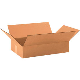 Flat Cardboard Corrugated Boxes, 19"L x 12"W x 4"H, Kraft