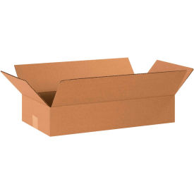 Flat Cardboard Corrugated Boxes, 20"L x 10"W x 4"H, Kraft