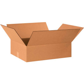 Flat Cardboard Corrugated Boxes, 20"L x 16"W x 6"H, Kraft