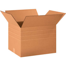 Multi Depth Cardboard Corrugated Boxes, 20"L x 16"W x 14"H, Kraft