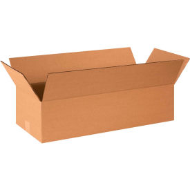 Flat Cardboard Corrugated Boxes, 24"L x 10"W x 6"H, Kraft